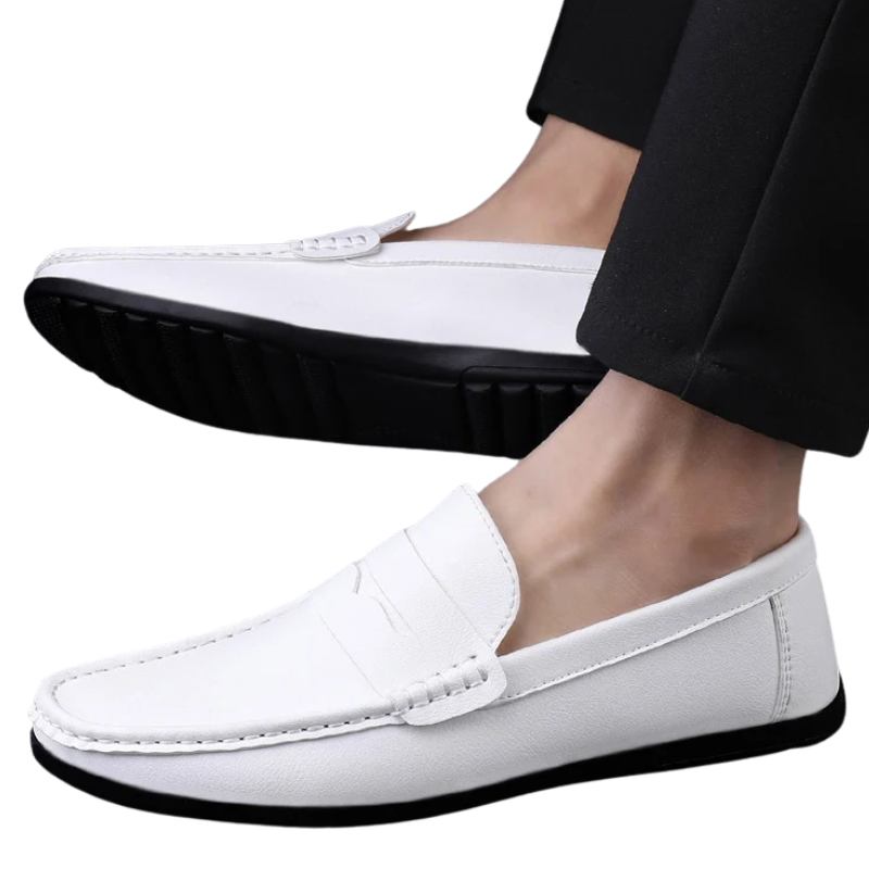 Trendy Casual Flat Men’s Summer Leather Driving Loafers