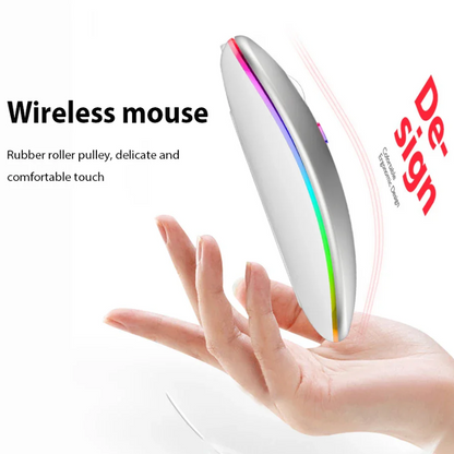 Ultra-Thin Silent Wireless Mouse 2.4G USB Rechargeable for Laptop