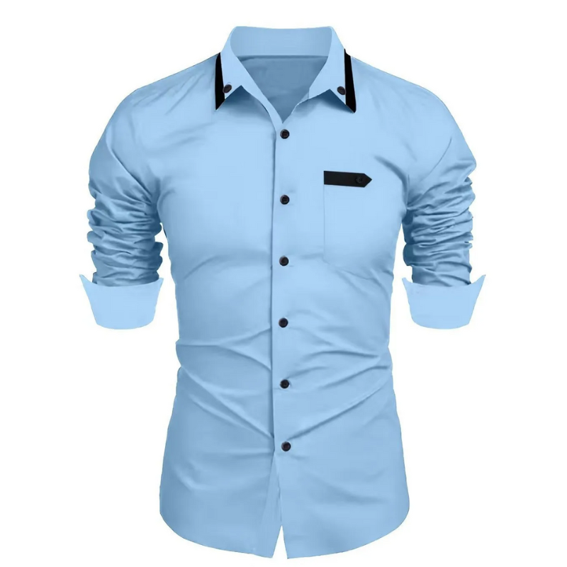 Casual & Work Long Sleeve Men’s Slim Fit Lapel Cardigan Shirt