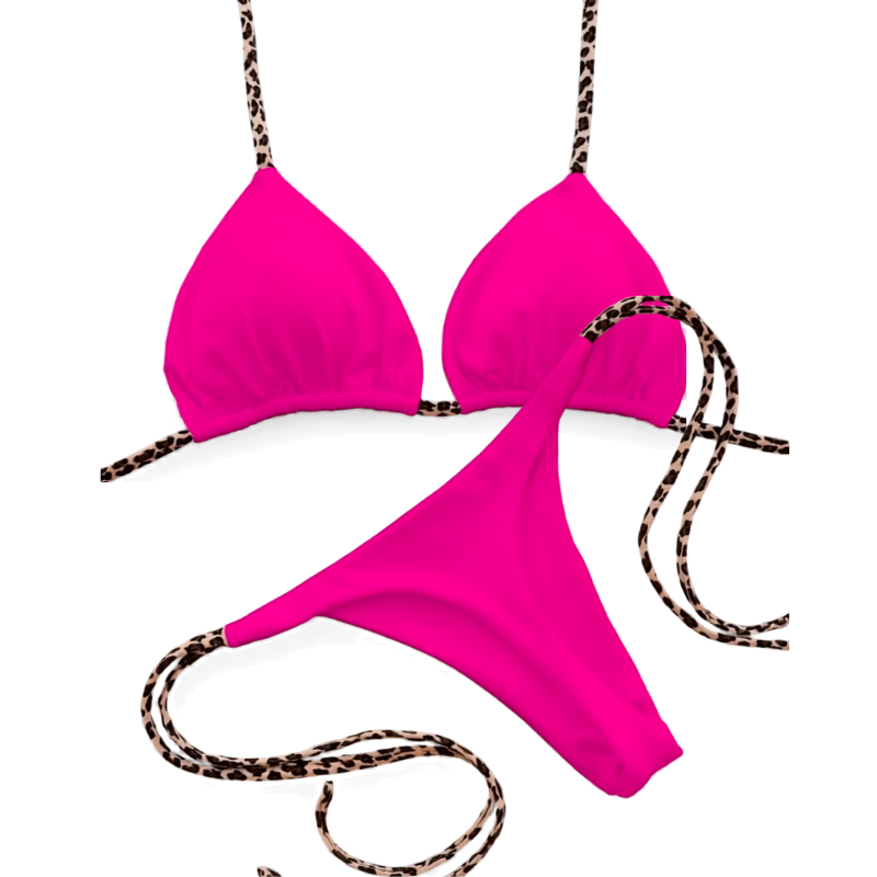 Leopard Print Thong Bikini Set – Bold Women’s Beach Swimwear
