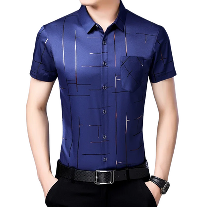 Casual Business Style Men’s Fashion Cotton Short Sleeve Shirt