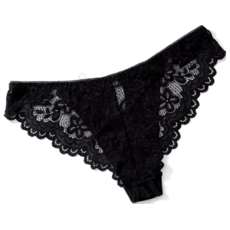 Breathable Lace Satin Low-Rise Briefs with Delicate Straps
