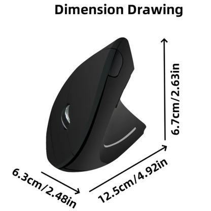 Ergonomic Vertical Wireless Mouse, 6-Button Right-Hand PC Mouse