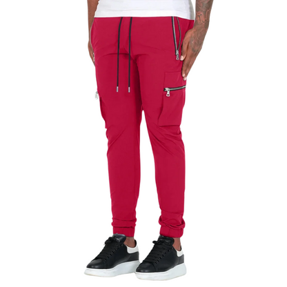 Slim Fit, All-Season Men's Mid-Waist Casual Sport Trousers