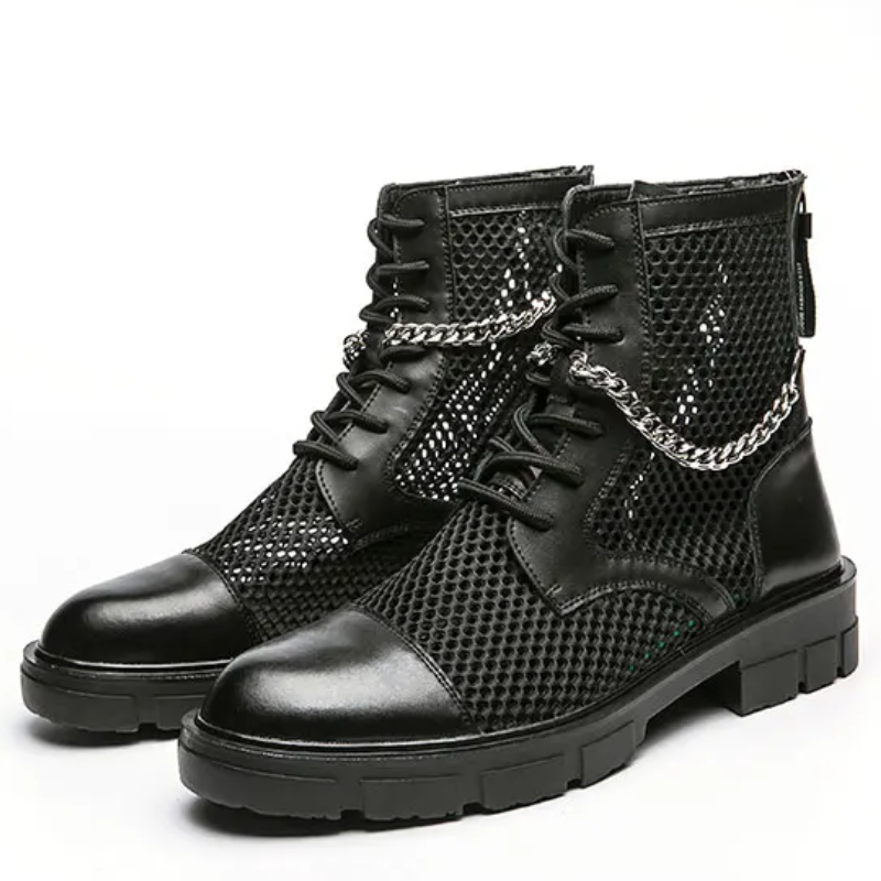 Stylish Casual Dress Men's Summer Mesh Lace-Up Boots