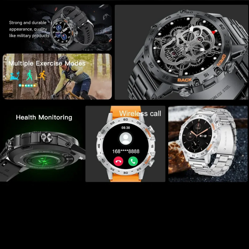 LIGE 1.39" Bluetooth Smartwatch Men Sport Fitness Heart Monitor