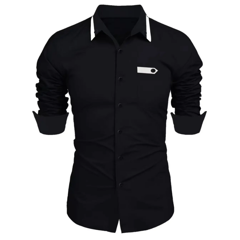 Casual & Work Long Sleeve Men’s Slim Fit Lapel Cardigan Shirt