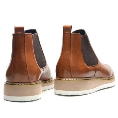 Men’s British Leather Slip-On High Top Chelsea Boots