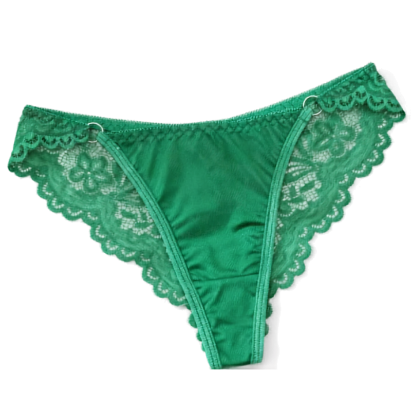 Breathable Lace Satin Low-Rise Briefs with Delicate Straps