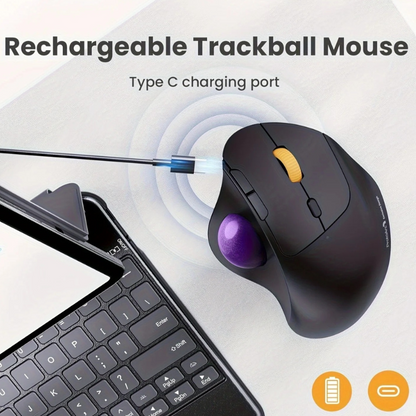 Ergonomic, Rechargeable, Multi-OS ProtoArc EM04 BT Trackball Mouse