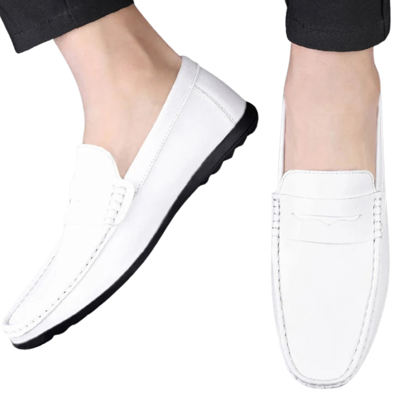 Trendy Casual Flat Men’s Summer Leather Driving Loafers