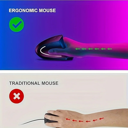 Ergonomic Vertical Wireless Mouse, 6-Button Right-Hand PC Mouse