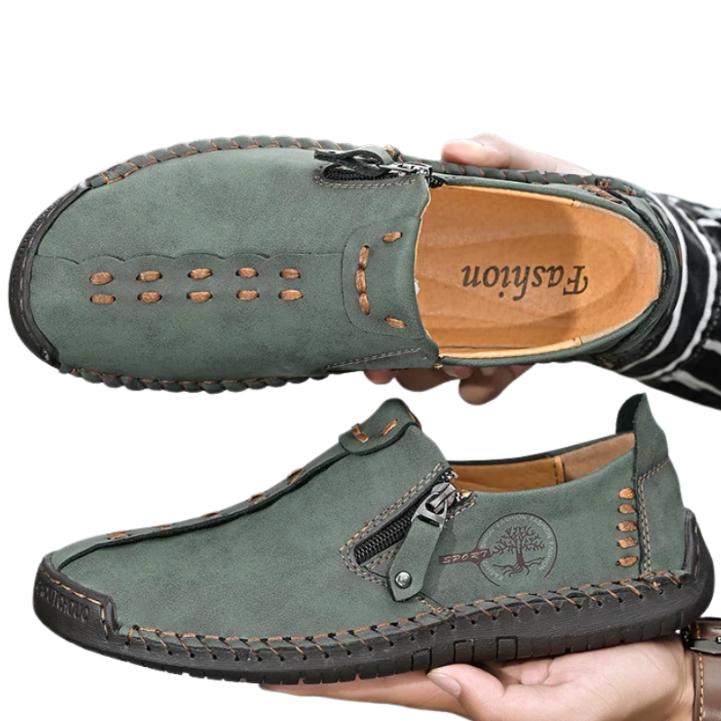 Casual Slip-On Breathable Flats Handmade Men’s Leather Loafers