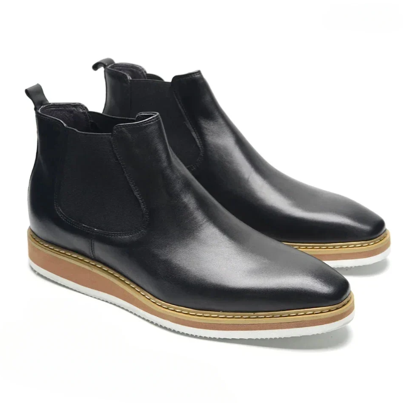 Men’s British Leather Slip-On High Top Chelsea Boots