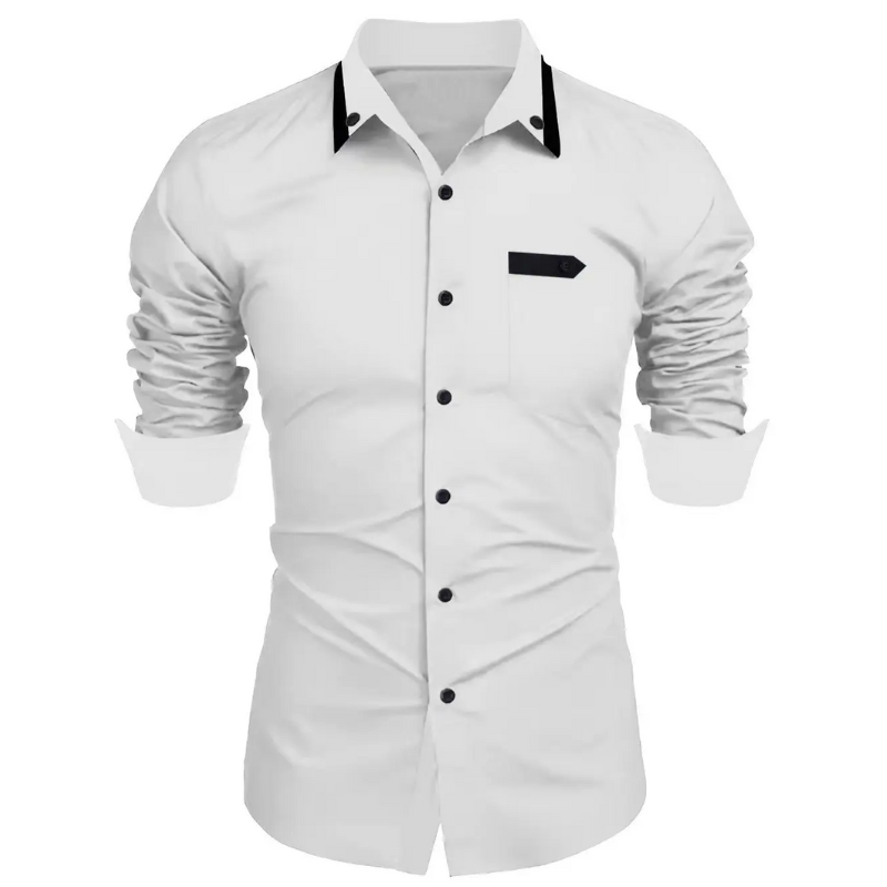 Casual & Work Long Sleeve Men’s Slim Fit Lapel Cardigan Shirt