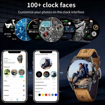 GPS, HR, Calls, Waterproof Rugged Military AMOLED Smartwatch