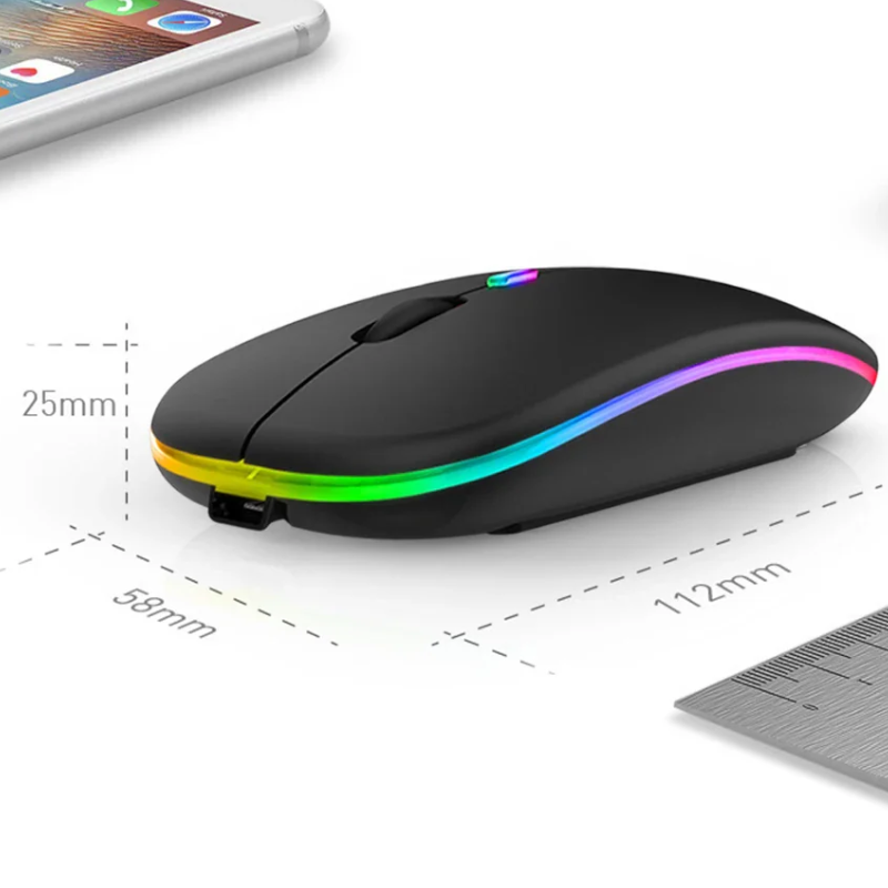 Ultra-Thin Silent Wireless Mouse 2.4G USB Rechargeable for Laptop