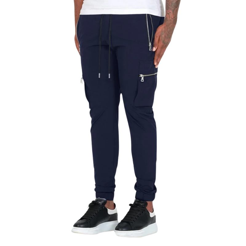 Slim Fit, All-Season Men's Mid-Waist Casual Sport Trousers