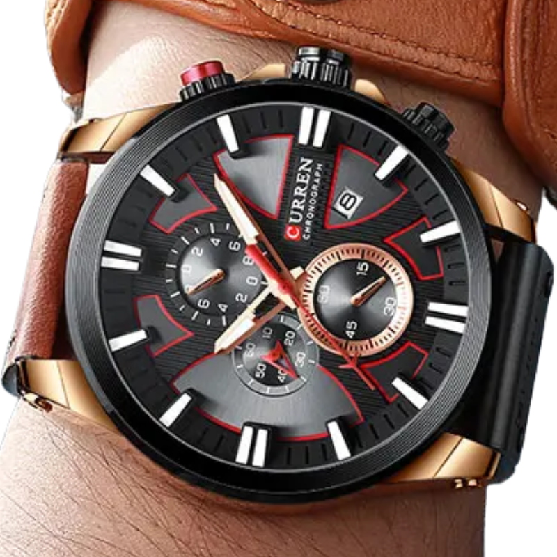 CURREN Men's Waterproof Military Quartz Watch with Date Display