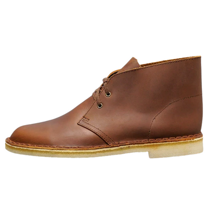 Men's Crazy Horse Leather Desert Boots with Rubber Sole