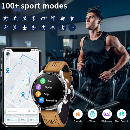 GPS, HR, Calls, Waterproof Rugged Military AMOLED Smartwatch
