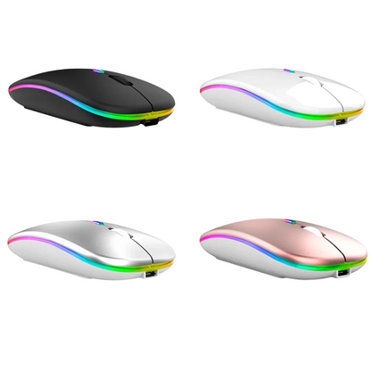 Ultra-Thin Silent Wireless Mouse 2.4G USB Rechargeable for Laptop