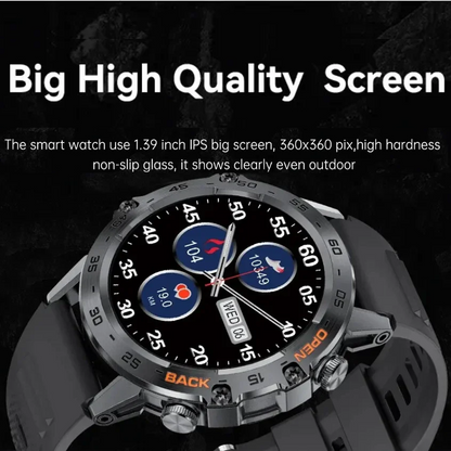 LIGE 1.39" Bluetooth Smartwatch Men Sport Fitness Heart Monitor