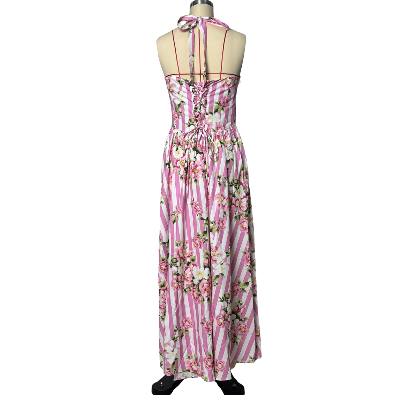 Floral Print Halter Neck Dress