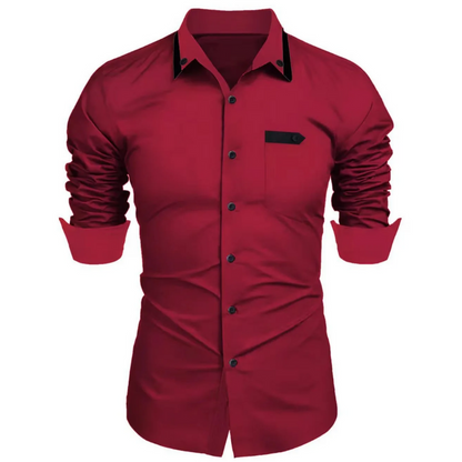 Casual & Work Long Sleeve Men’s Slim Fit Lapel Cardigan Shirt