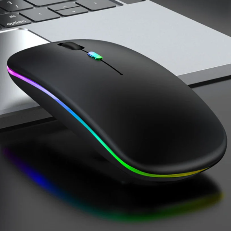 Ultra-Thin Silent Wireless Mouse 2.4G USB Rechargeable for Laptop