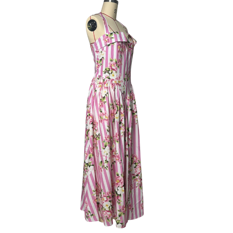 Floral Print Halter Neck Dress