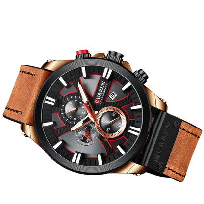 CURREN Men's Waterproof Military Quartz Watch with Date Display