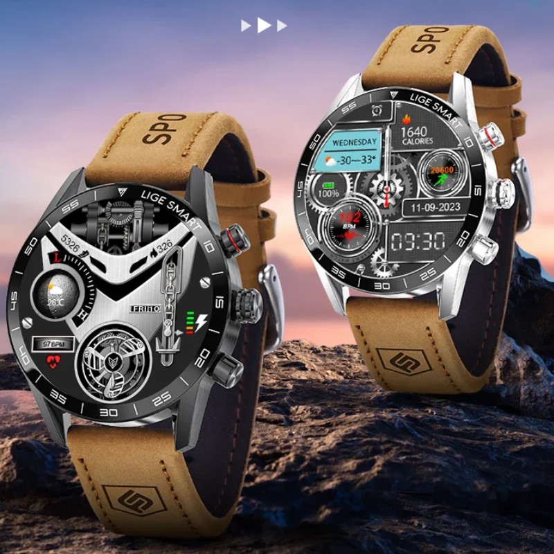 GPS, HR, Calls, Waterproof Rugged Military AMOLED Smartwatch