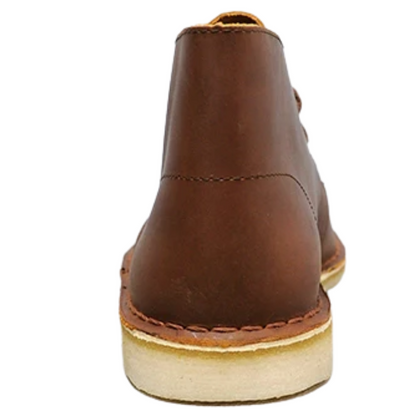 Men's Crazy Horse Leather Desert Boots with Rubber Sole