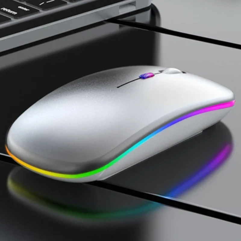 Ultra-Thin Silent Wireless Mouse 2.4G USB Rechargeable for Laptop
