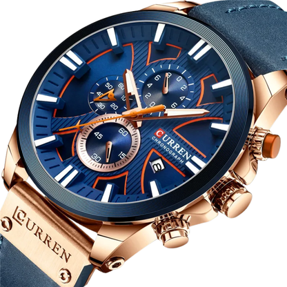 CURREN Men's Waterproof Military Quartz Watch with Date Display