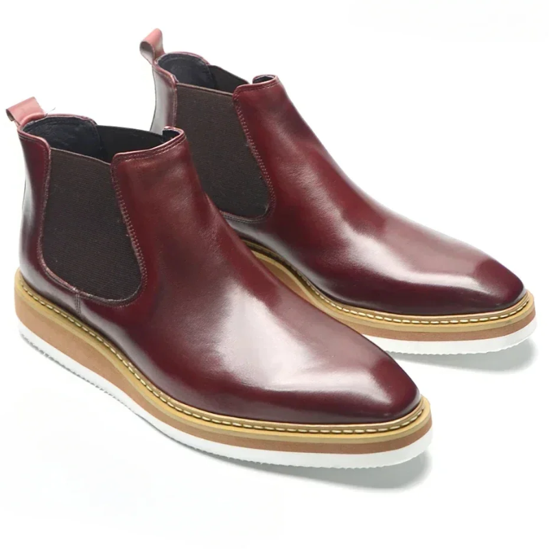 Men’s British Leather Slip-On High Top Chelsea Boots