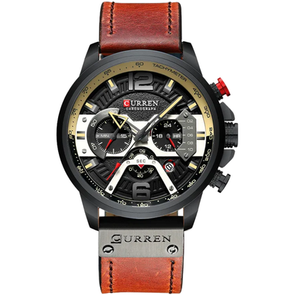 Curren Luxury Military Men's Leather Quartz Sport Watch