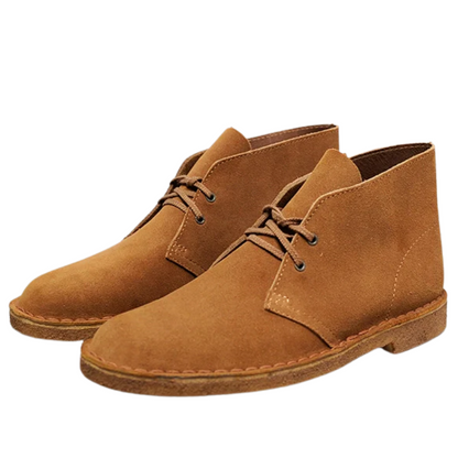Men's Crazy Horse Leather Desert Boots with Rubber Sole