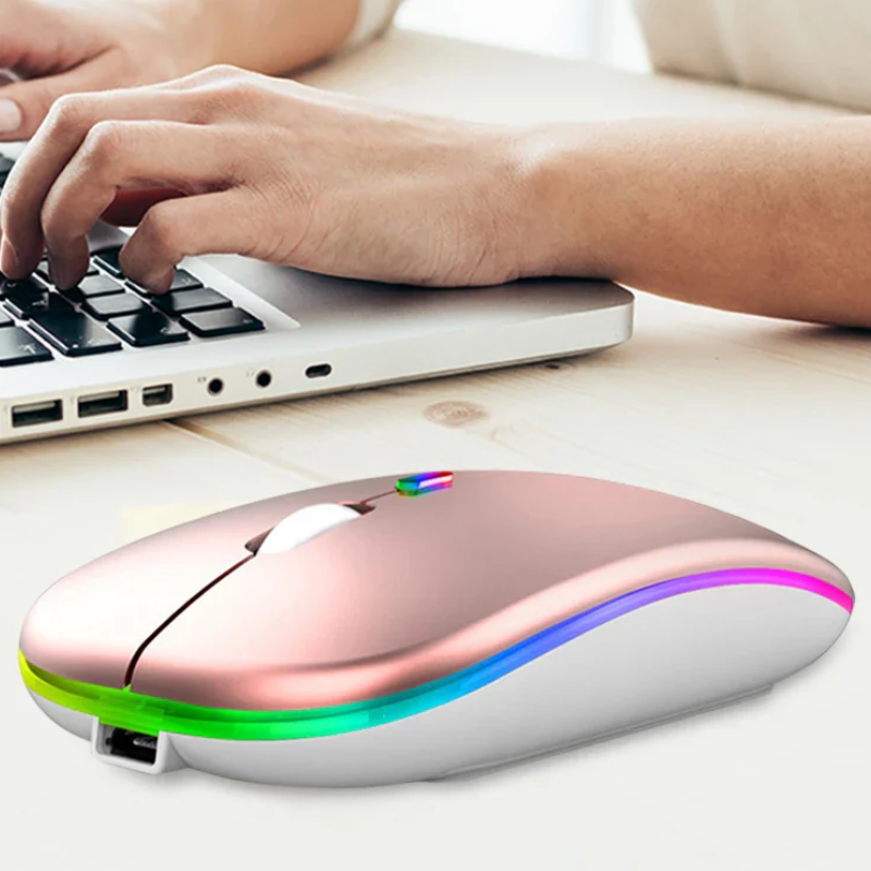 Ultra-Thin Silent Wireless Mouse 2.4G USB Rechargeable for Laptop
