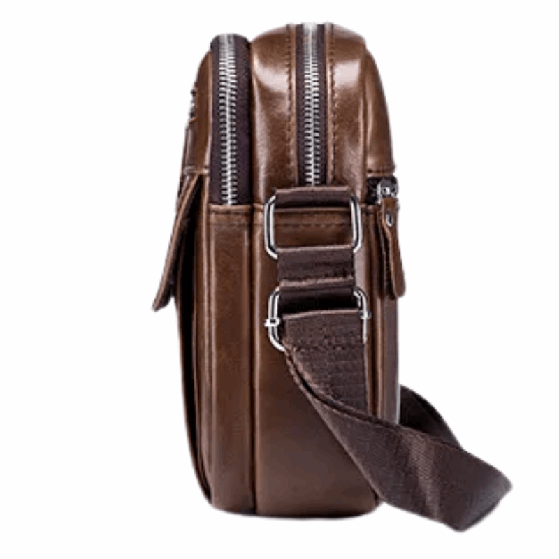 Korean Style Genuine Leather Men's Crossbody Messenger Bag