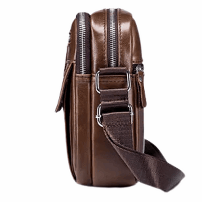 Korean Style Genuine Leather Men's Crossbody Messenger Bag