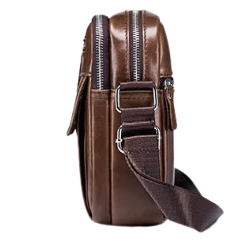 Korean Style Genuine Leather Men's Crossbody Messenger Bag