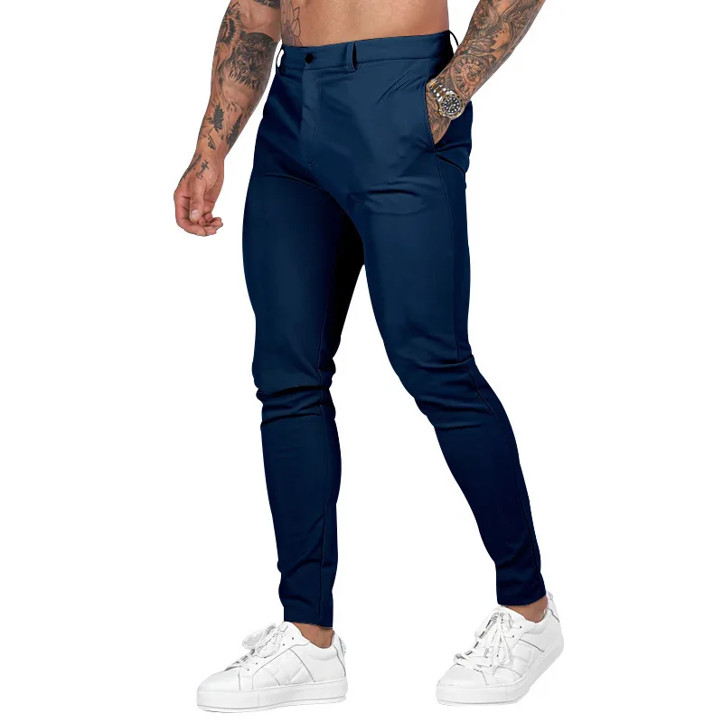 Casual All-Match Pencil Trousers Men’s Slim Solid Pants