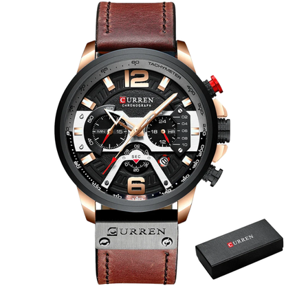 Curren Luxury Military Men's Leather Quartz Sport Watch