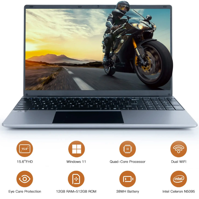 Bestski 15.6" Laptop Intel N5095 12GB RAM 512GB SSD Win11