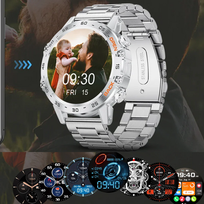 LIGE 1.39" Bluetooth Smartwatch Men Steel Band Sport Fitness Watch