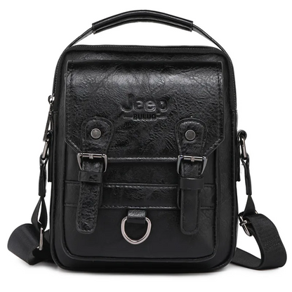JEEP Men's Leather Business Crossbody Shoulder Messenger Bag