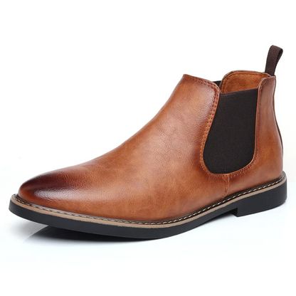 Retro Chelsea PU Leather Ankle Boots for Men