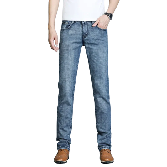 Classic Look Stylish Straight Fit Ripped Jeans for Men